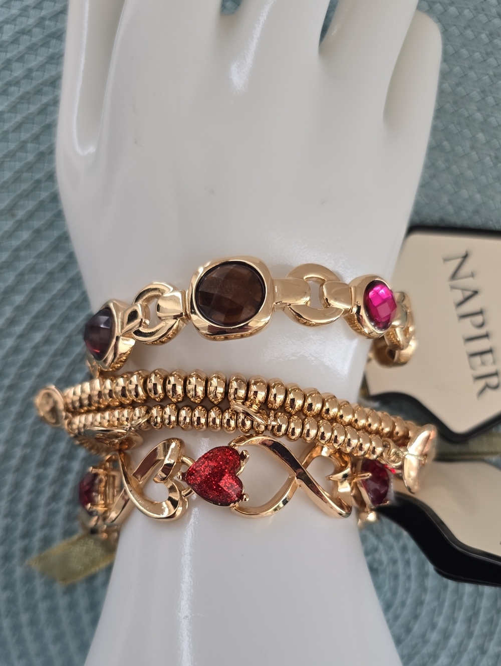 NAPIER BRAND WOMEN'S  GOLDTONE FASHION JEWELRY BRACELETS BUNDLE